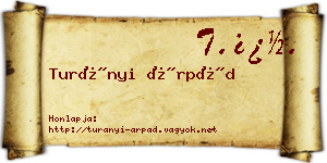 Turányi Árpád névjegykártya